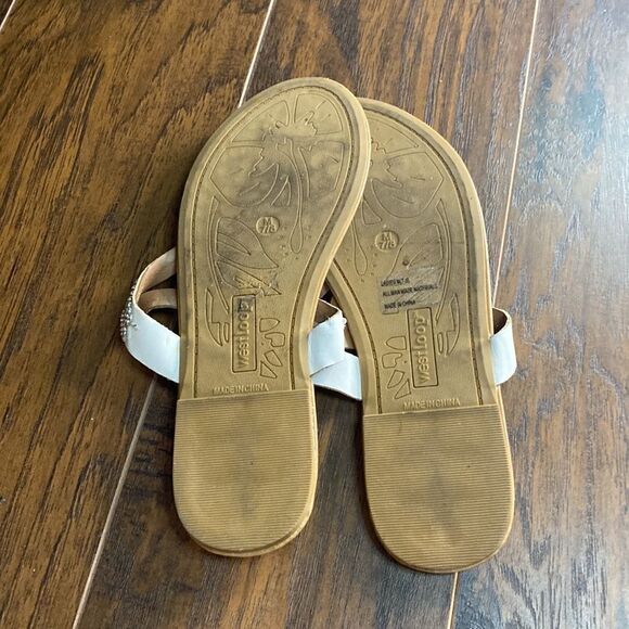 White Silver Rhinestone Sandals - Picture 5 of 5